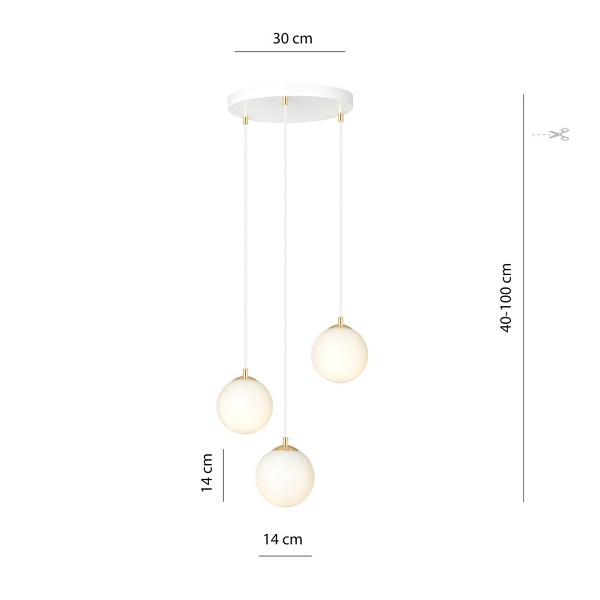 Lampa wisząca ROYAL 3 WH