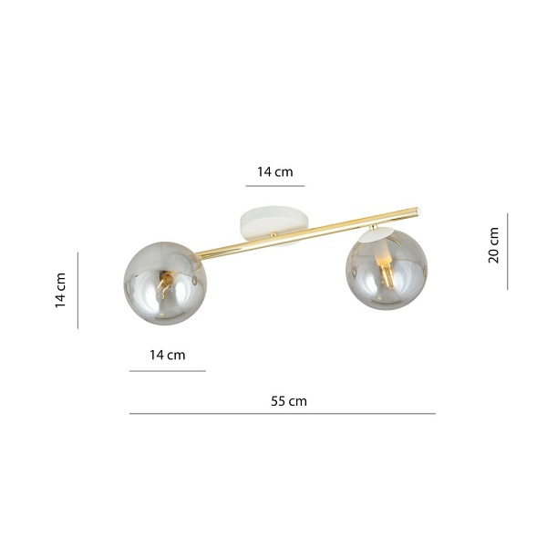 Lampa sufitowa SPLENDI 2 WH GRAFIT