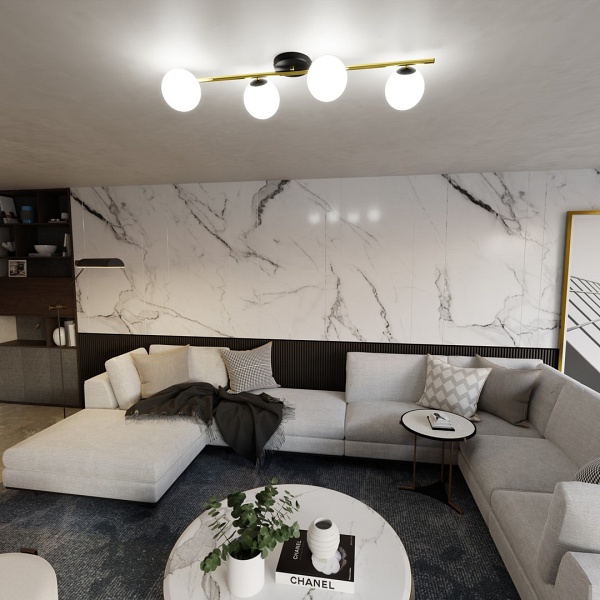 Lampa sufitowa SPLENDI 4 BL OPAL