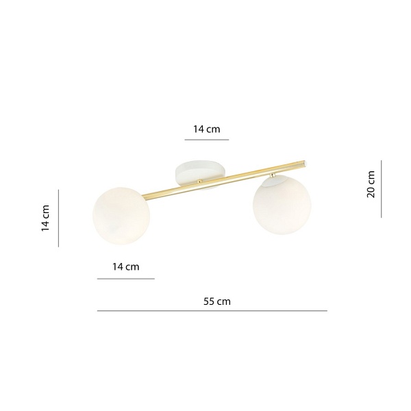 Lampa sufitowa SPLENDI 2 WH OPAL