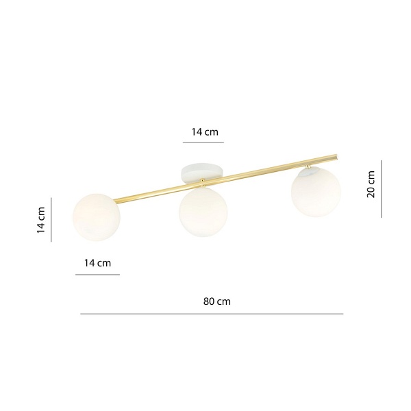 Lampa sufitowa SPLENDI 3 WH OPAL