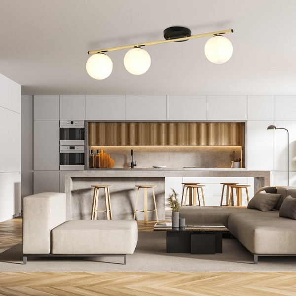 Lampa sufitowa MONZA 3 BL OPAL