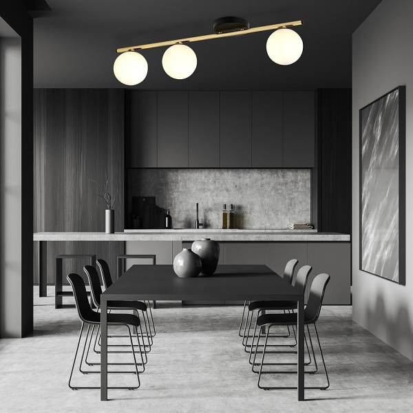 Lampa sufitowa MONZA 3 BL OPAL