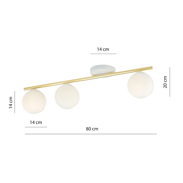 Lampa sufitowa MONZA 3 WH OPAL