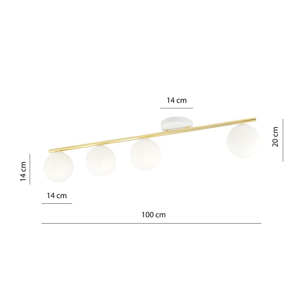 Lampa sufitowa MONZA 4 WH OPAL - Emibig