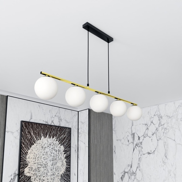 Lampa sufitowa ALLORA 5 BL OPAL
