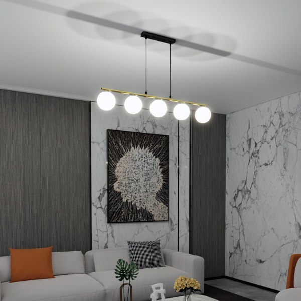 Lampa sufitowa ALLORA 5 BL OPAL