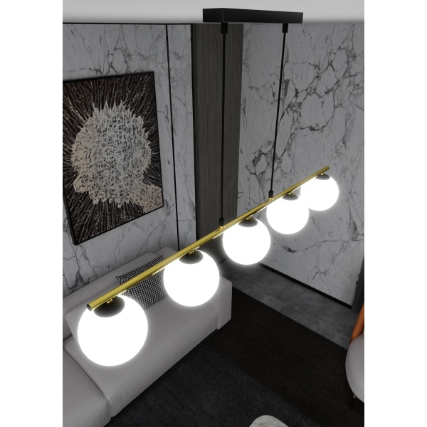 Lampa sufitowa ALLORA 5 BL OPAL