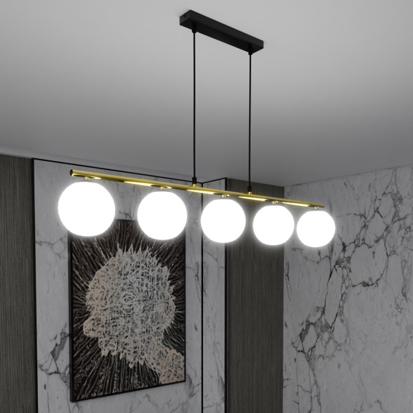 Lampa sufitowa ALLORA 5 BL OPAL