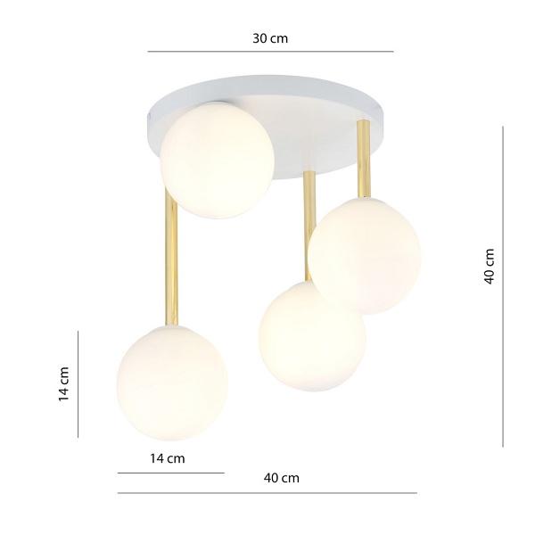 Lampa sufitowa DOLCE 4 WH OPAL