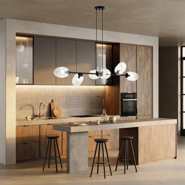 Lampa sufitowa PANDORA 6 BL TRANSPARENT