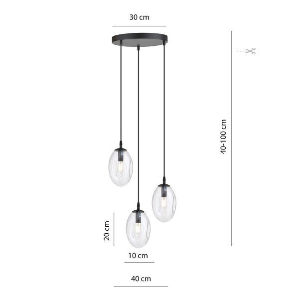 Lampa sufitowa ASTRAL 3 BL PREMIUM TRANSPARENT