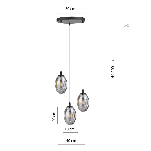 Lampa sufitowa ASTRAL 3 BL PREMIUM GRAFIT