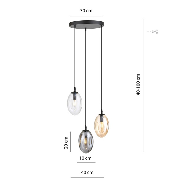 Lampa sufitowa ASTRAL 3 BL PREMIUM MIX