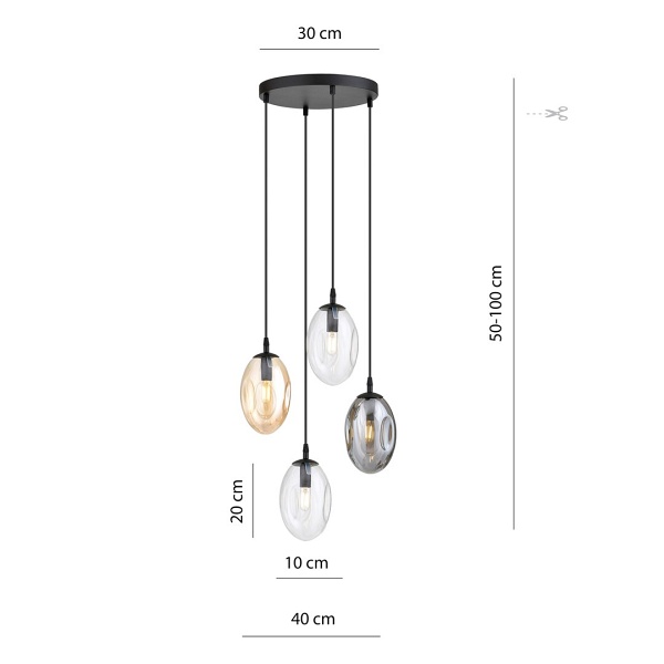 Lampa sufitowa ASTRAL 4 BL PREMIUM MIX
