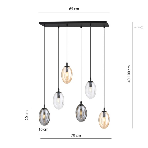 Lampa sufitowa ASTRAL 6 BL MIX