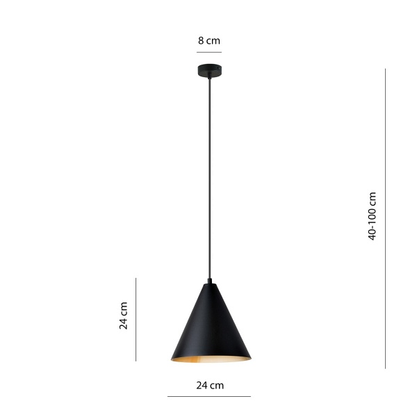 Lampa wisząca REBEL 1 BLACK/GOLD