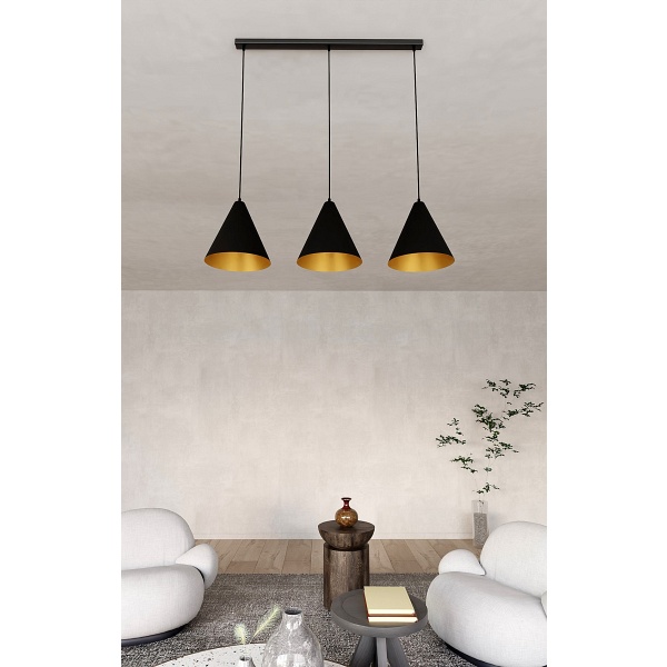 Lampa wisząca REBEL 3 BLACK/GOLD