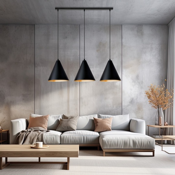 Lampa wisząca REBEL 3 BLACK/GOLD