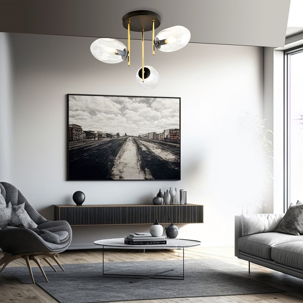 Lampa sufitowa ARGO 3 BL TRANSPARENT