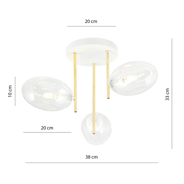 Lampa sufitowa ARGO 3 WH TRANSPARENT