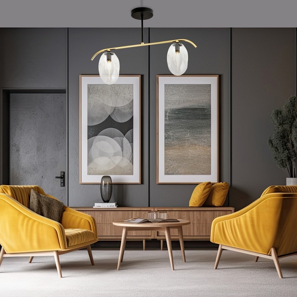 Lampa sufitowa FINES 2 BL TRANSPARENT