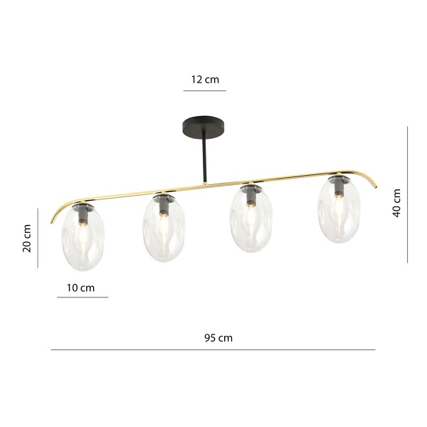 Lampa sufitowa FINES 4 BL TRANSPARENT