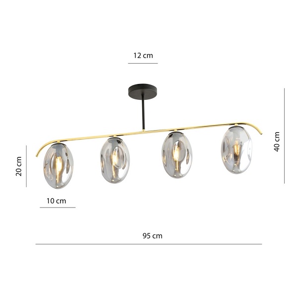 Lampa sufitowa FINES 4 BL GRAFIT