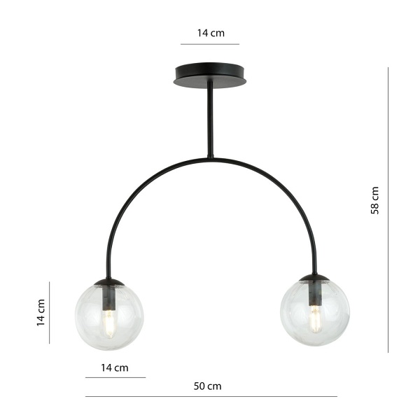 Lampa sufitowa ARCHI 2 BL TRANSPARENT