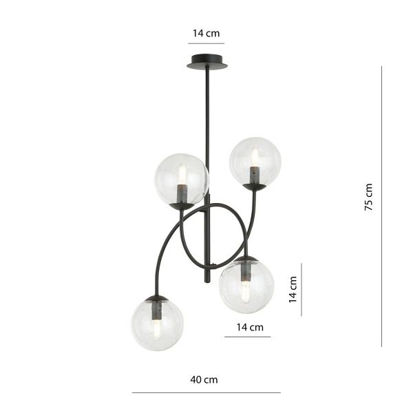 Lampa sufitowa ARCHI 4B BL TRANSPARENT