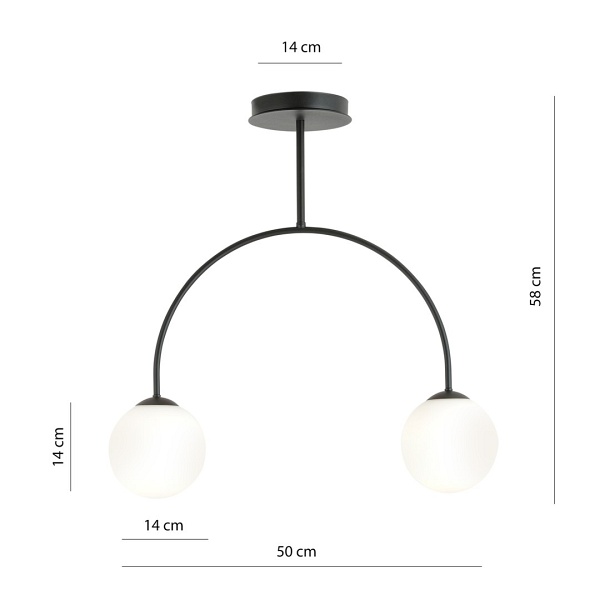 Lampa sufitowa ARCHI 2 BL OPAL