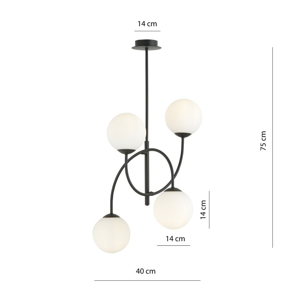 Lampa sufitowa ARCHI 4B BL OPAL