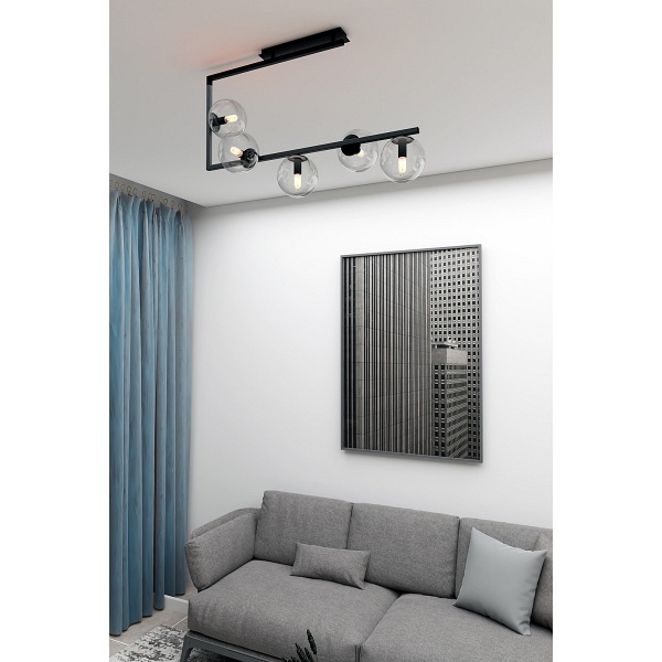 Lampa sufitowa SOMA 5 BL TRANSPARENT - Emibig