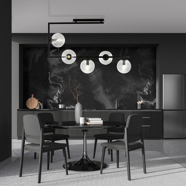 Lampa sufitowa SOMA 5 BL TRANSPARENT - Emibig