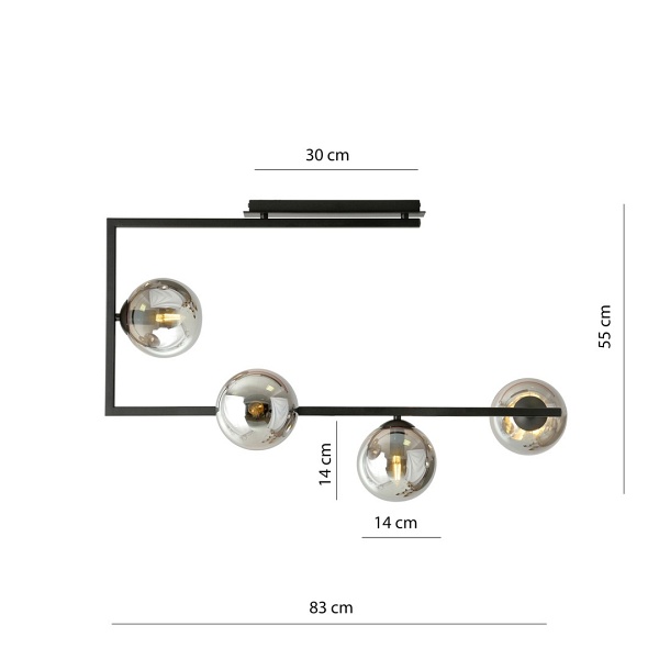Lampa sufitowa SOMA 4 BL GRAFIT - Emibig