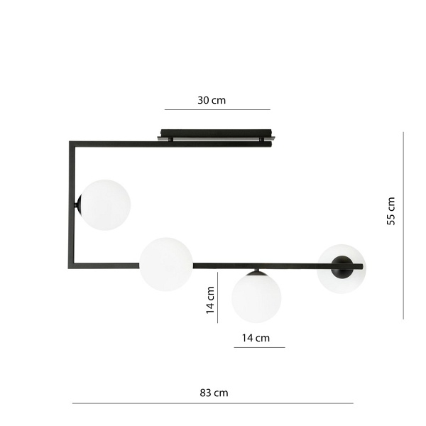 Lampa sufitowa SOMA 4 BL OPAL - Emibig