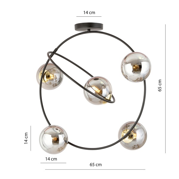 Lampa sufitowa STARDOM 5 BL GRAFIT