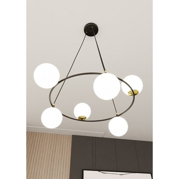 Lampa wisząca AZURA 6 BL OPAL