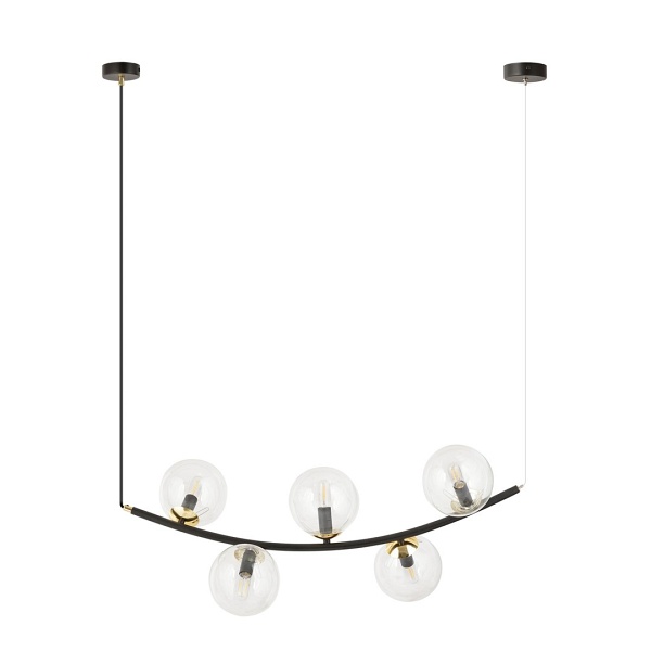 Lampa wisząca RITZ 5 BL TRANSPARENT - Emibig