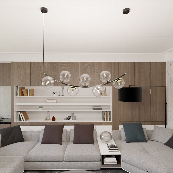 Lampa wisząca RITZ 7 BL TRANSPARENT