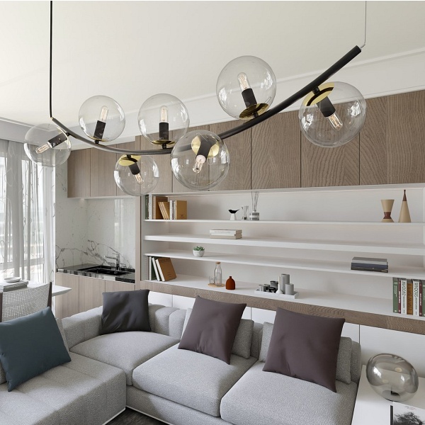 Lampa wisząca RITZ 7 BL TRANSPARENT