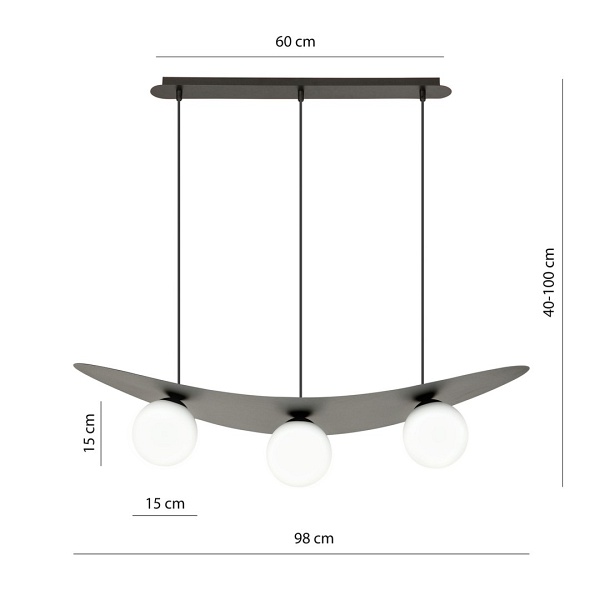 Lampa wisząca AURA 3 BL OPAL