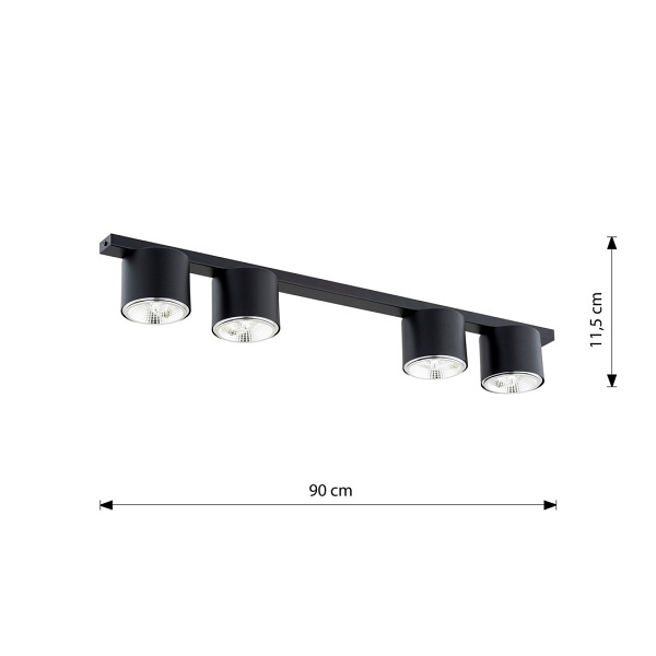 Lampa sufitowa NANO 3 BLACK