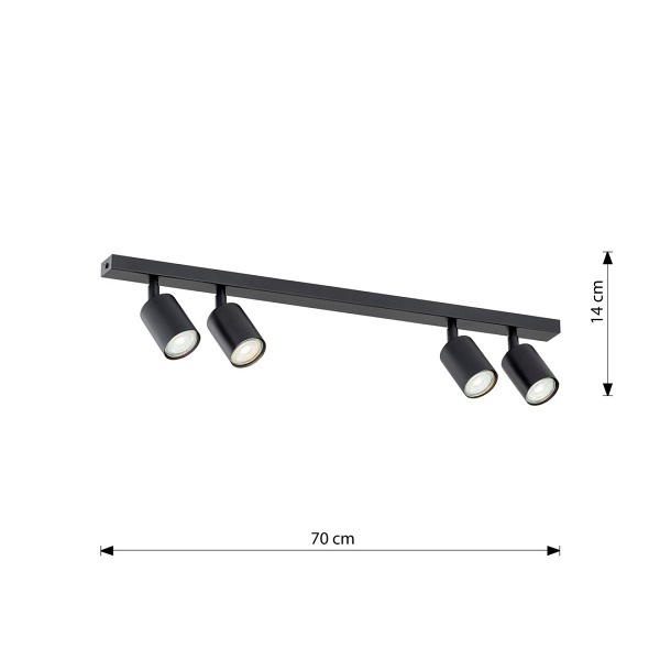 Lampa sufitowa FLASH 4 BLACK