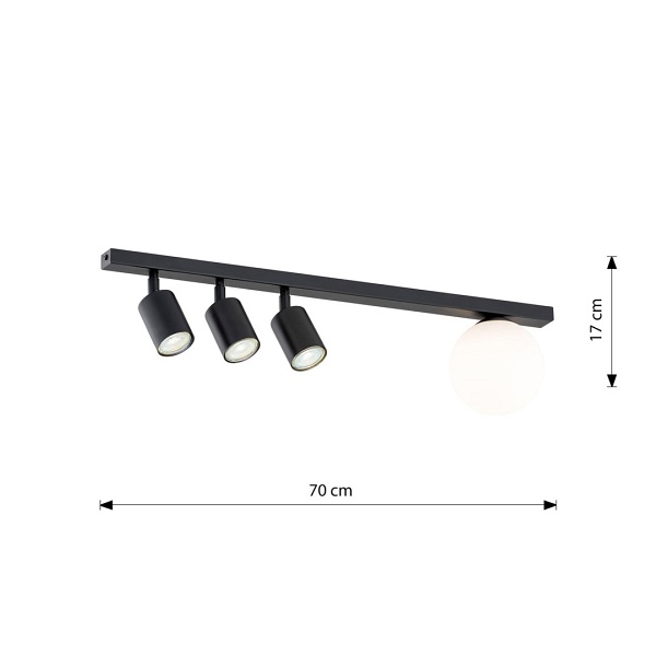 Lampa sufitowa BASTER 4 BLACK