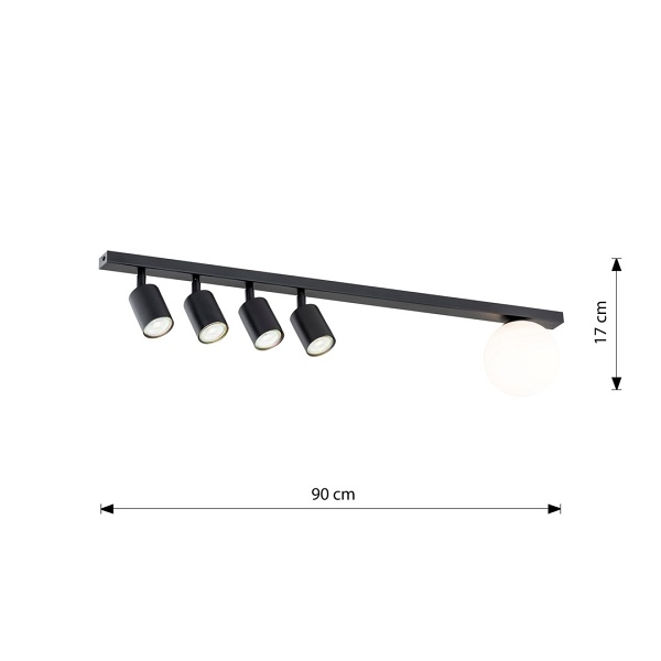 Lampa sufitowa BASTER 5 BLACK