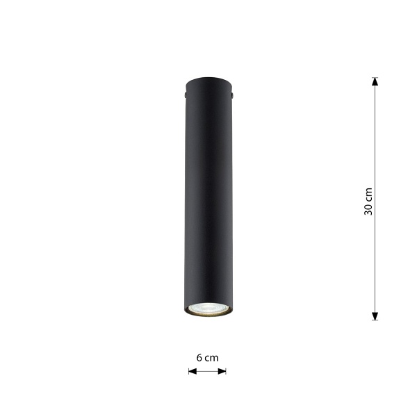 Lampa sufitowa TECNO 1M BLACK oprawa oświetleniowa