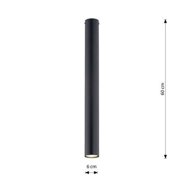 Lampa sufitowa TECNO 1XL BLACK oprawa oświetleniowa
