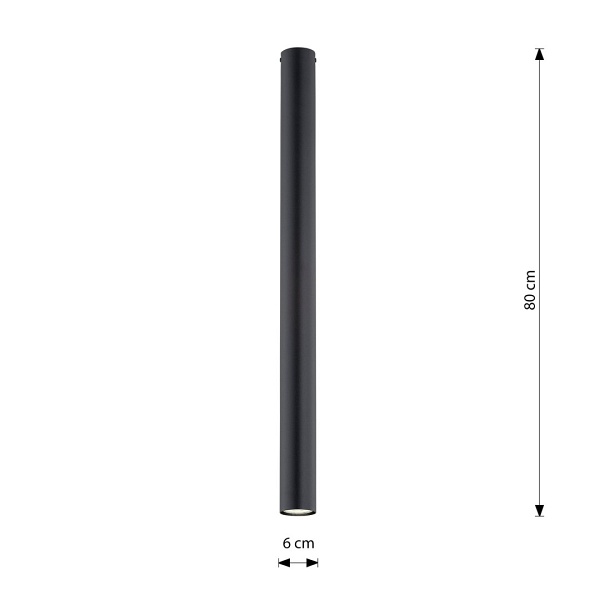 Lampa sufitowa TECNO 1XXL BLACK oprawa oświetleniowa