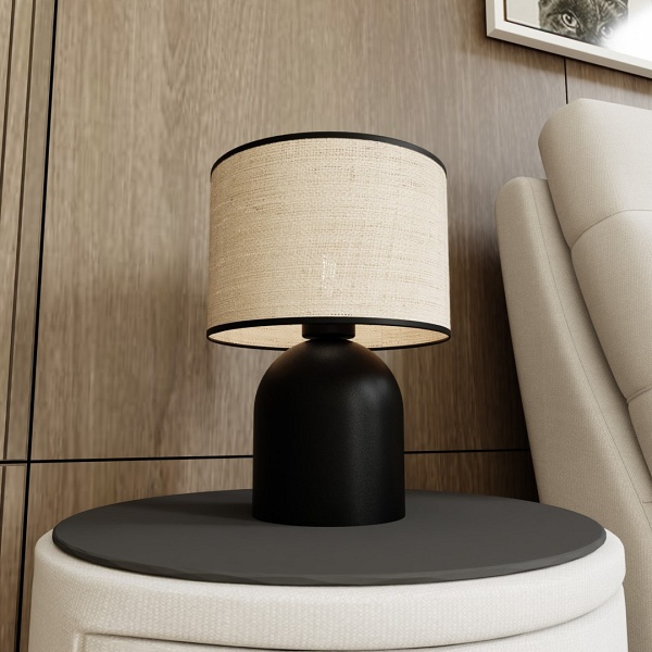 Lampa ASPEN LN1 BLACK/RATTAN